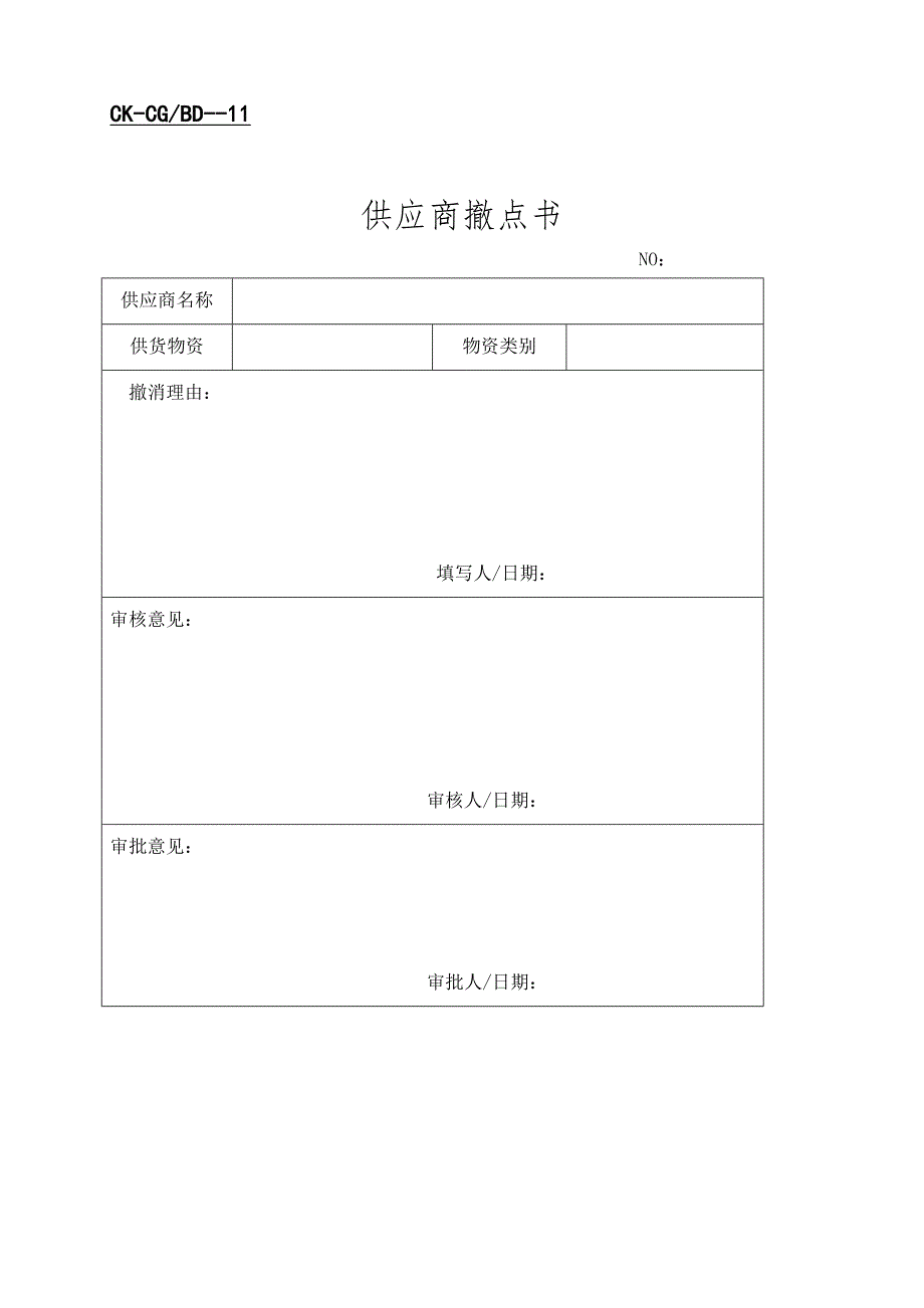 财会－供应商（模板文档）管理模式财务表格_第1页