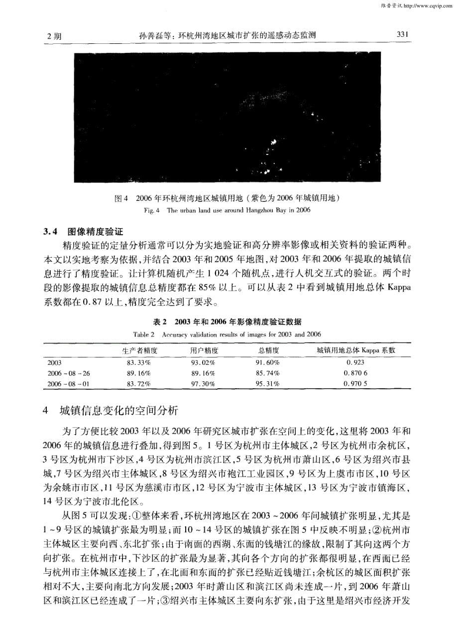 环杭州湾地区城市扩张的遥感动态监测_第5页