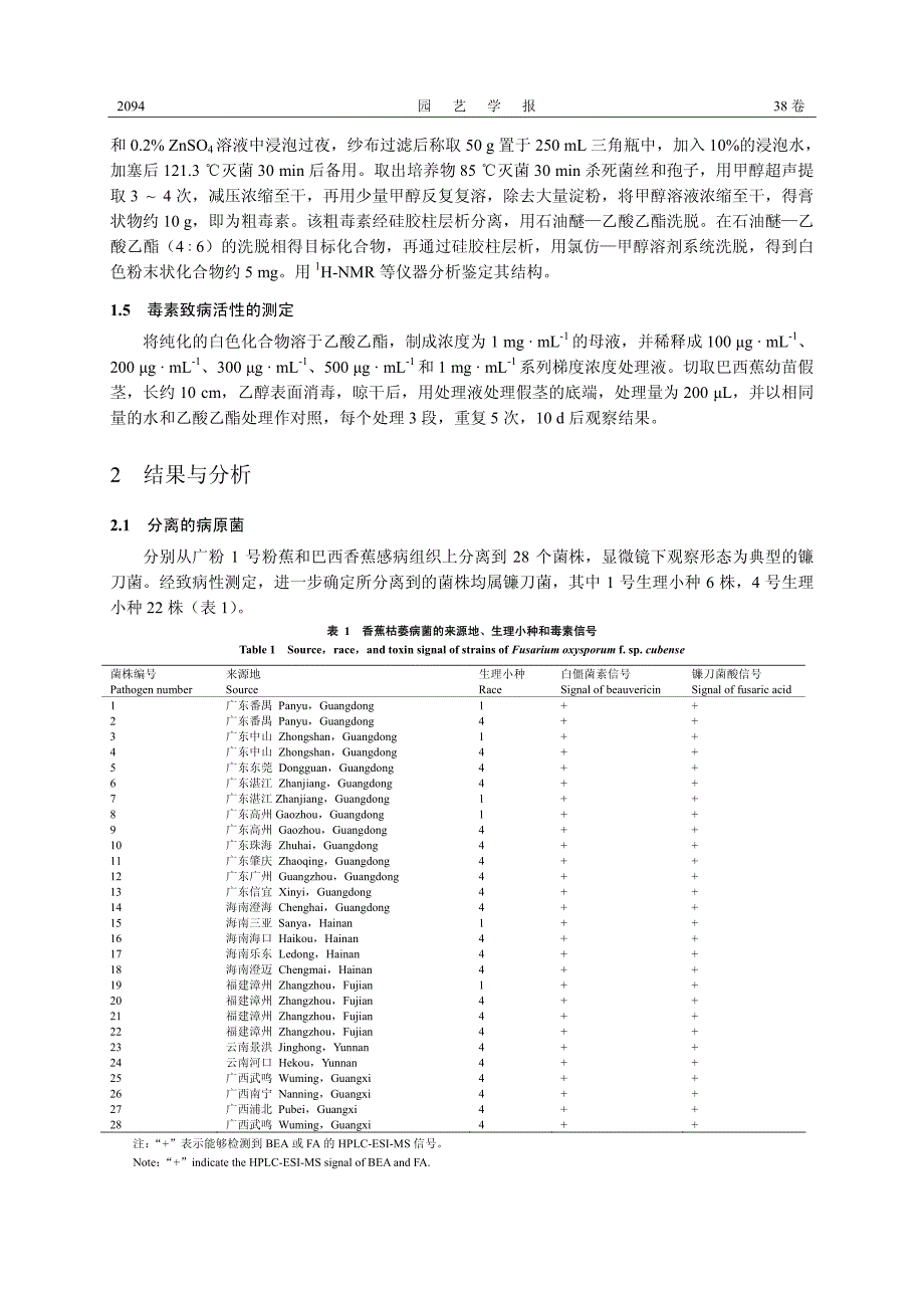 香蕉枯萎病菌新毒素——白僵菌素的鉴定_第3页