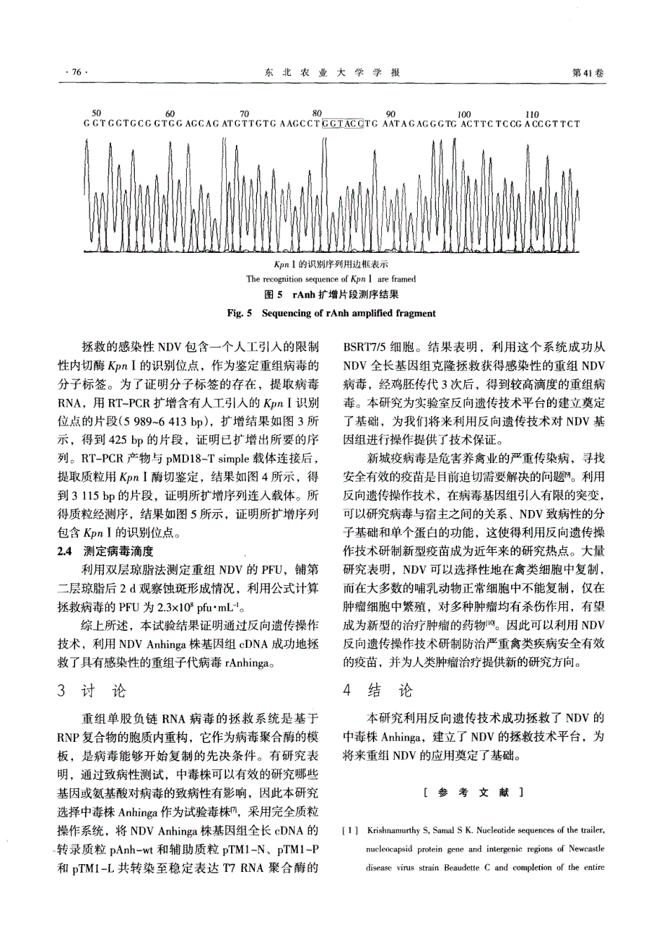 利用反向遗传操作技术拯救重组新城疫病毒_第4页