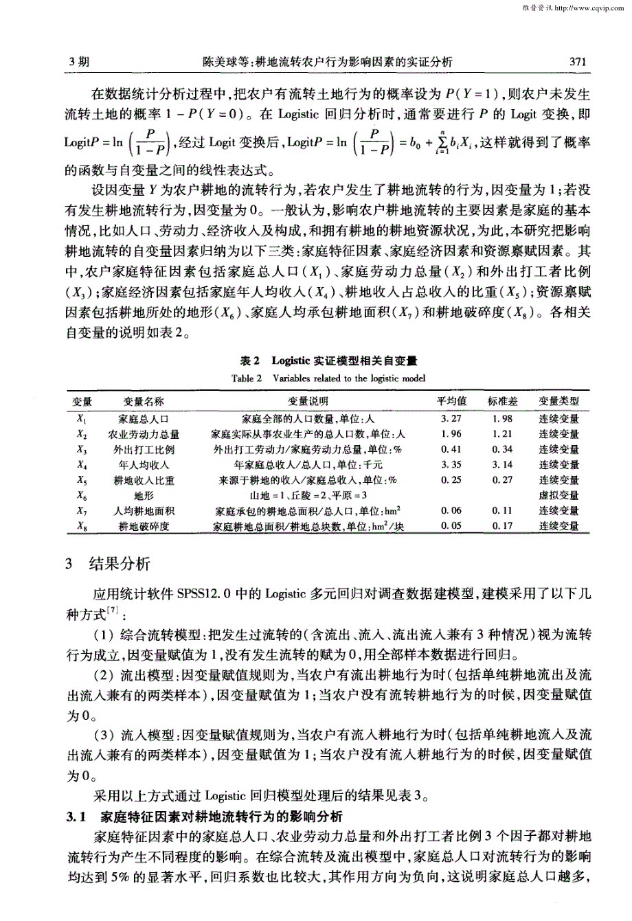 耕地流转农户行为影响因素的实证分析——基于江西省1396户农户耕地流转行为现状的调研_第3页