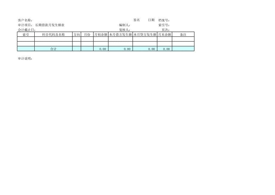 长期借款（负责权益）审计底稿－模板文档_第5页