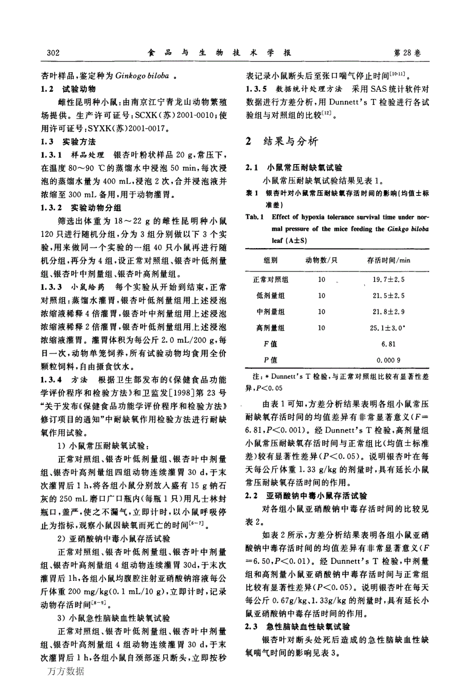 银杏叶耐缺氧功能研究_第2页