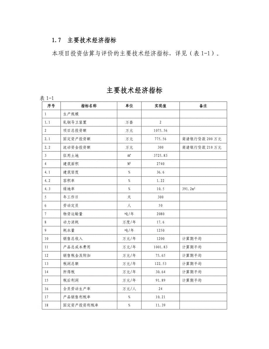 年产2万套轧钢导卫装置基建项目可行性研究报告_第5页