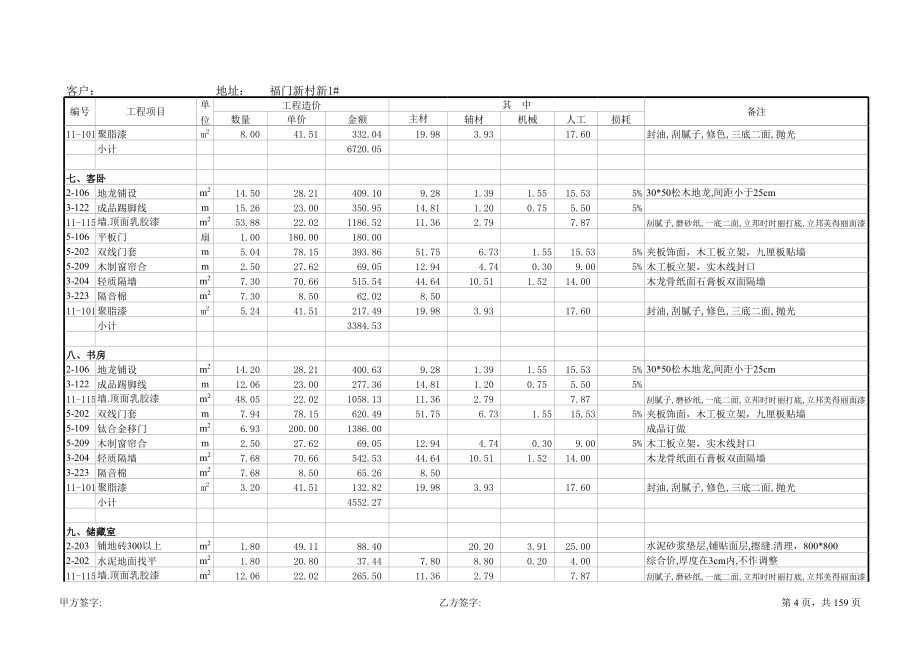 室内装修预算清单_第4页