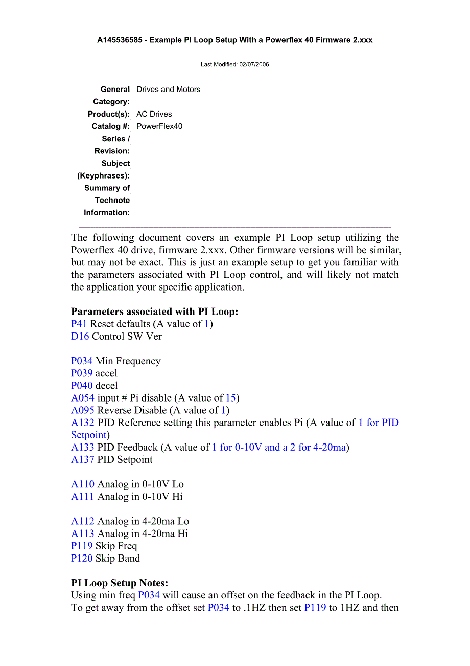 Example PI Loop Setup With a Powerflex 40_第1页