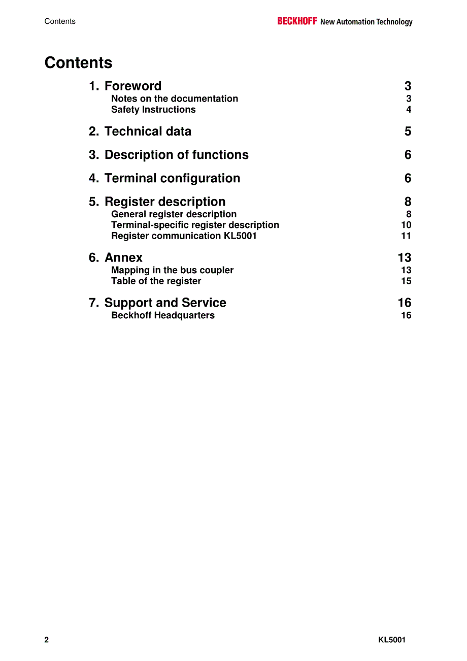 倍福端子模块KL系列用户手册（英文版）KL5001en_第2页