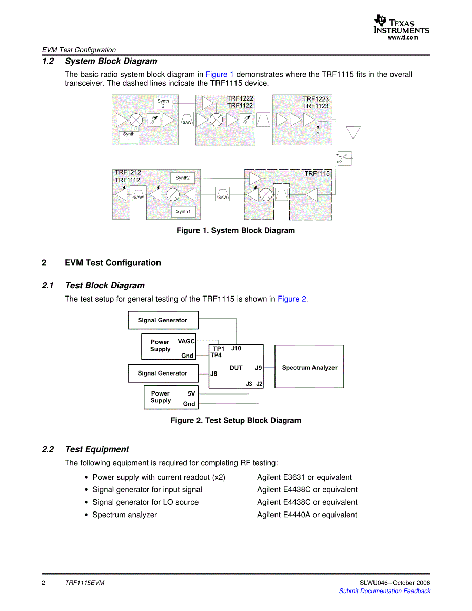 德州仪器TRF1115EVM用户手册编程手册英文版_第2页