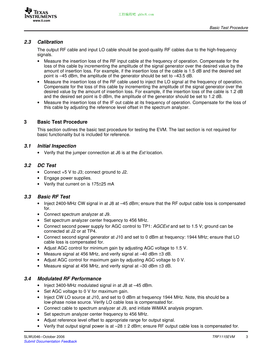 德州仪器TRF1115EVM用户手册编程手册英文版_第3页