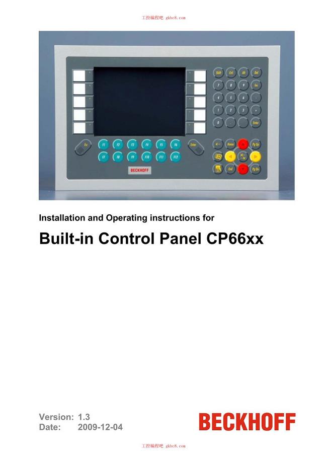 倍福触摸屏面板CP系列用户手册（英文版）CP66xxen