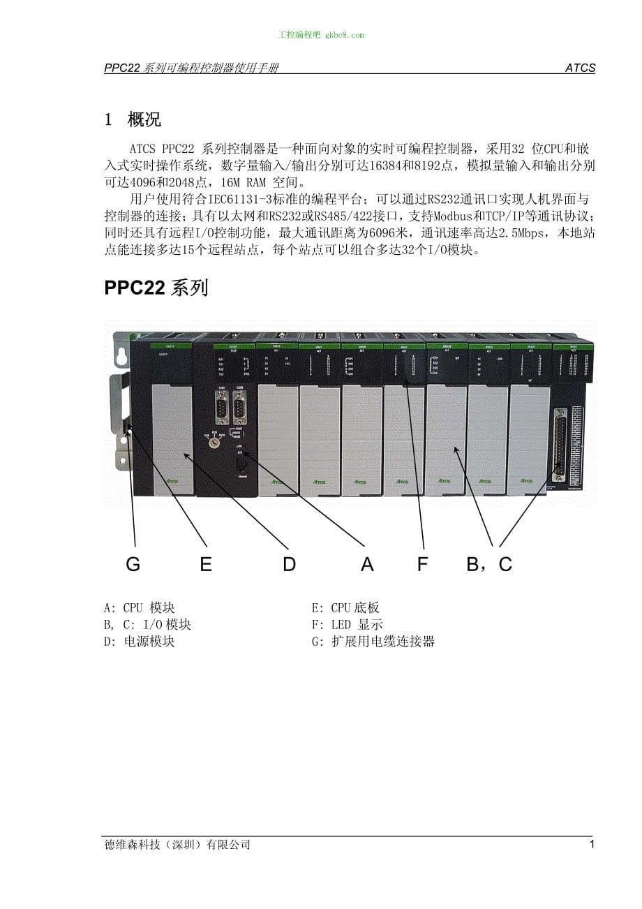 德维森 PPC22控制器使用手册_第5页