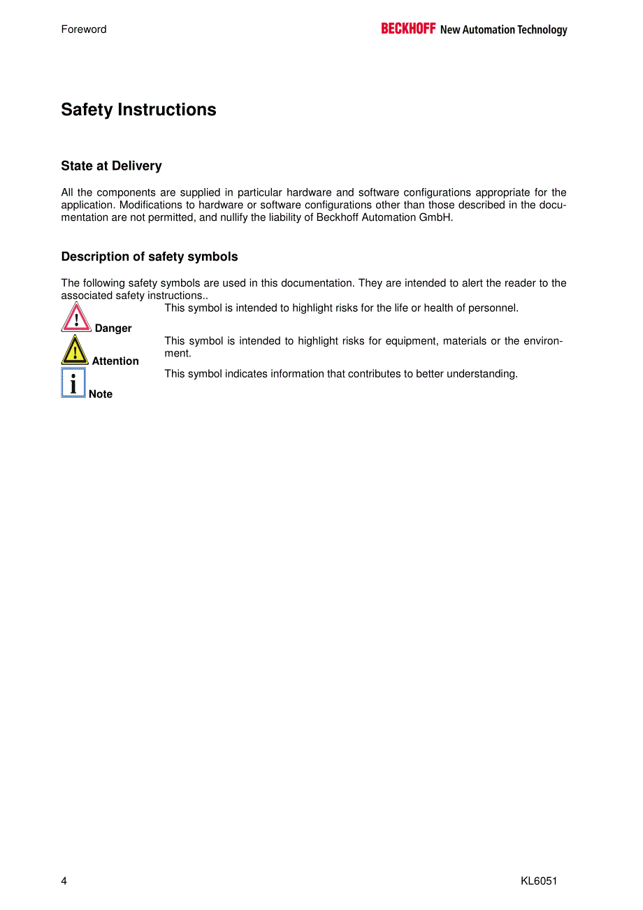 倍福端子模块KL系列用户手册（英文版）KL6051en_第4页