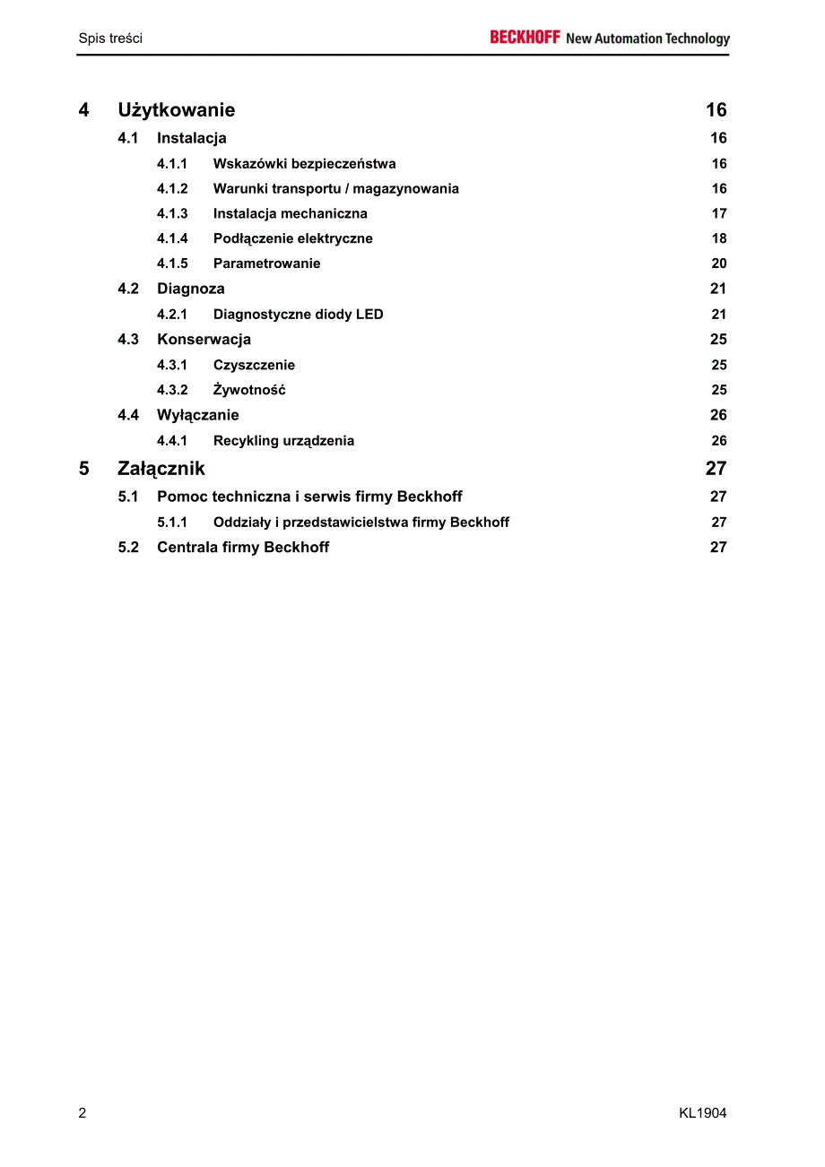 倍福端子模块KL系列用户手册（英文版）KL1904pl_第4页