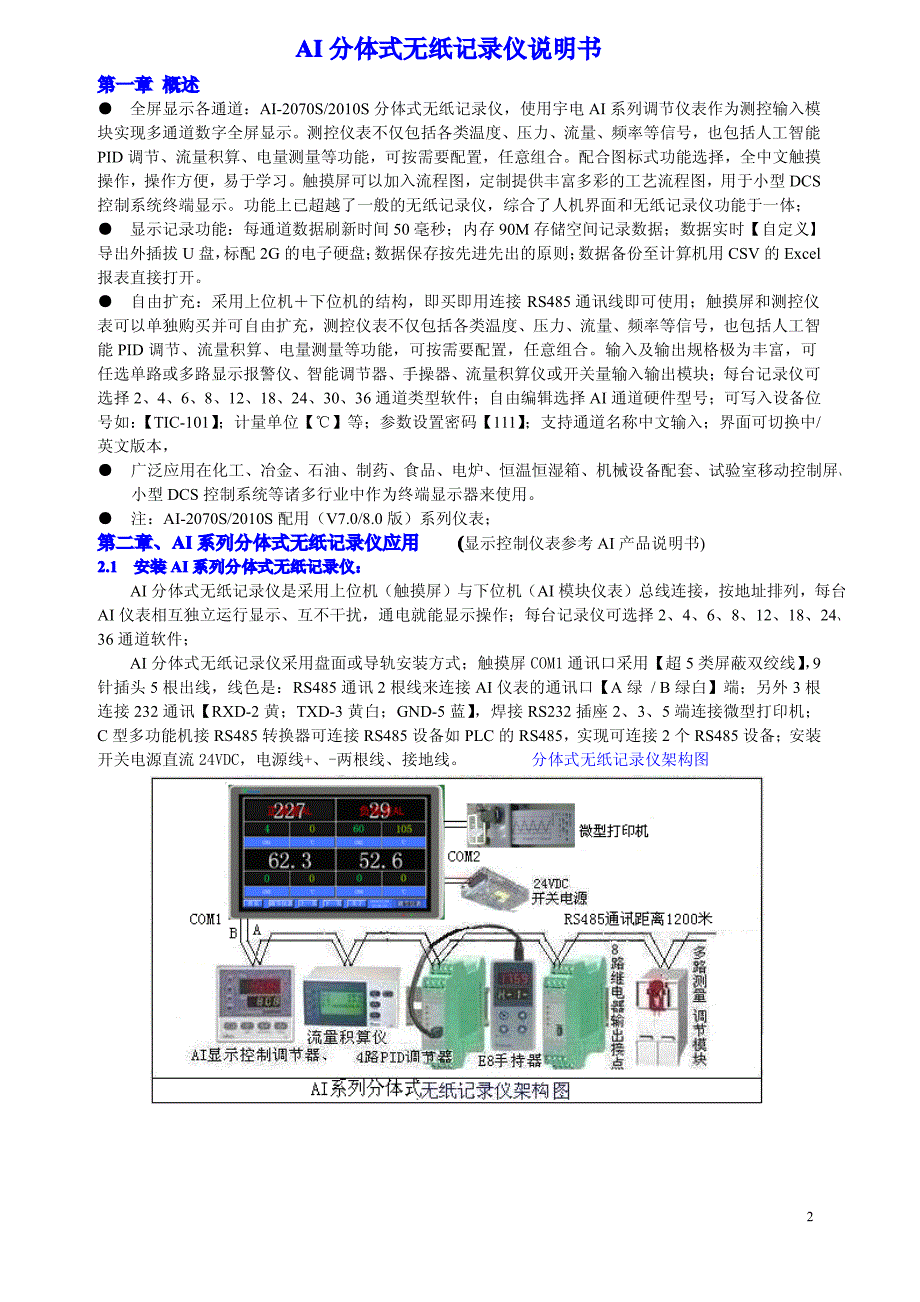 厦门宇电温控器AI-2070S-2010S-无纸记录仪说明书 20130521_第2页