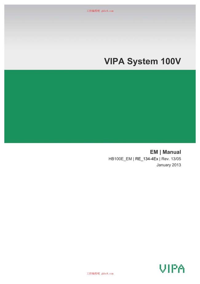 惠朋VIPA系统 100V HB100E-EM用户手册（英文版）HB100E EM 134-4Ex 13-05