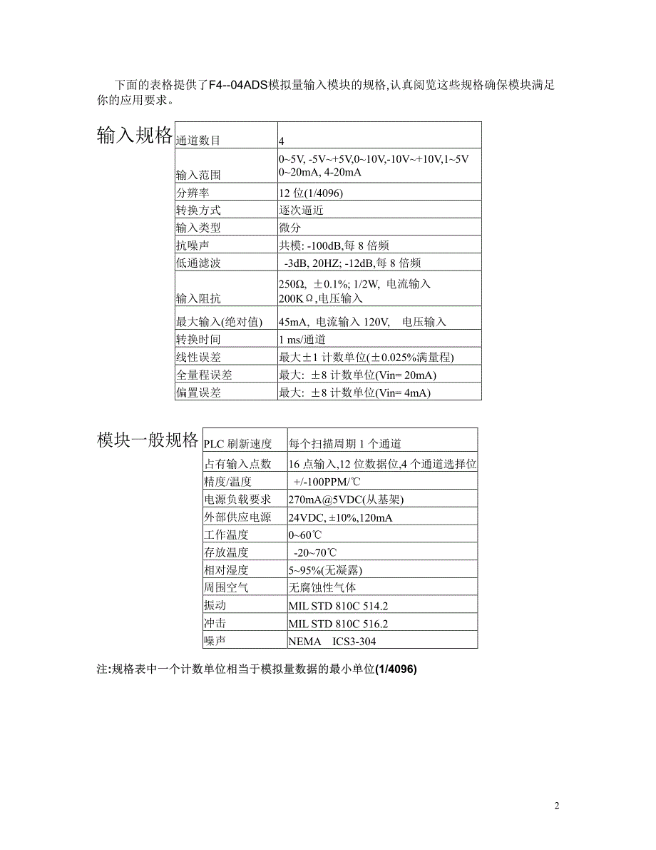 无锡光洋F4模拟量模块用户手册-04ADS_第2页