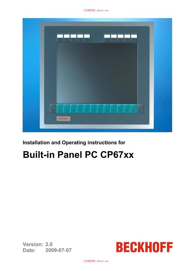 倍福触摸屏面板CP系列用户手册（英文版）CP67xxen