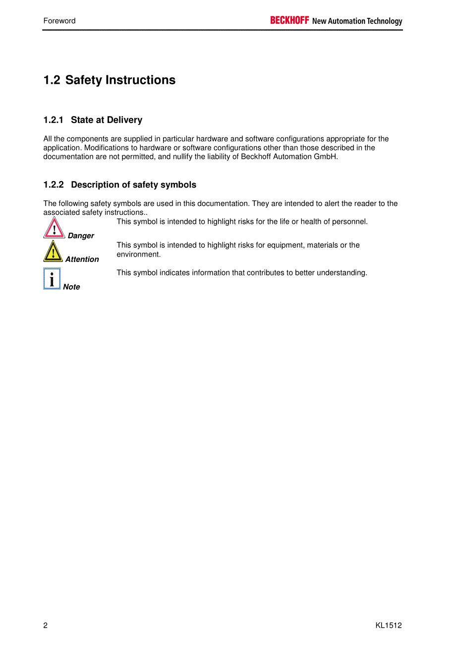 倍福端子模块KL系列用户手册（英文版）KL1512en_第4页