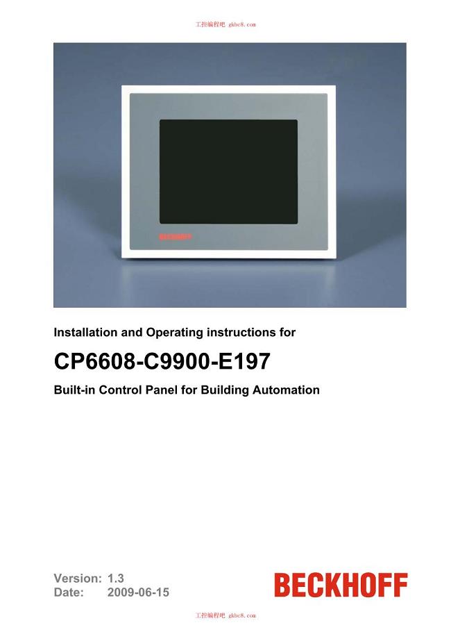 倍福触摸屏面板CP系列用户手册（英文版）CP6608-C9900-E197en