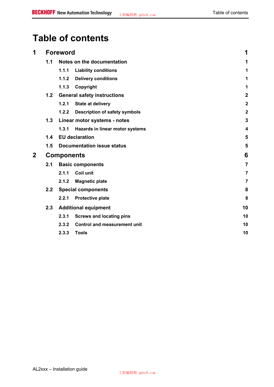 倍福直线马达用户手册（英文版）AL2xxx Installation en_第3页