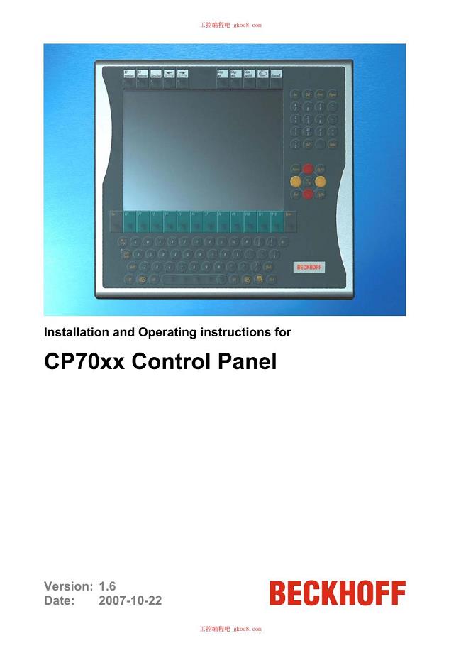 倍福触摸屏面板CP系列用户手册（英文版）CP70xxen