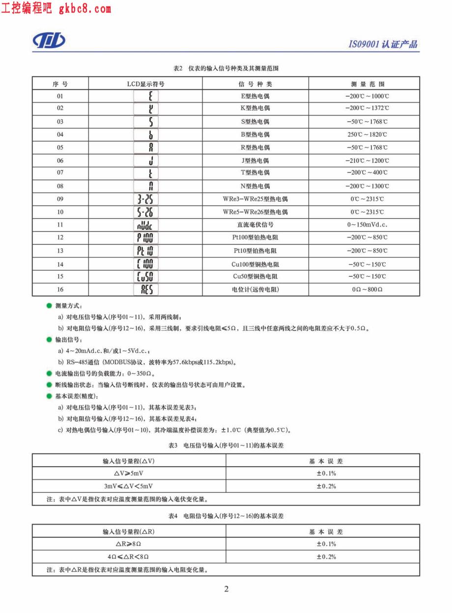 川仪自动化S81 S91型温度变送器用户手册_第3页