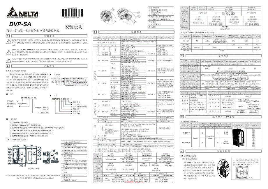 台达DVP-SA安装手册