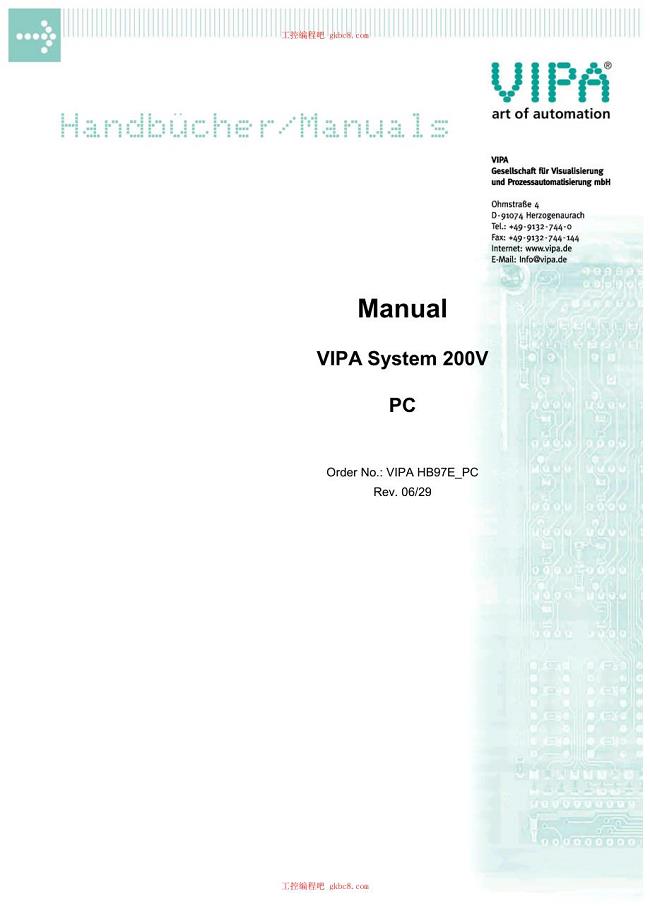 惠朋VIPA系统 200V HB97E-PC用户手册（英文版）hb97e pc 06-29