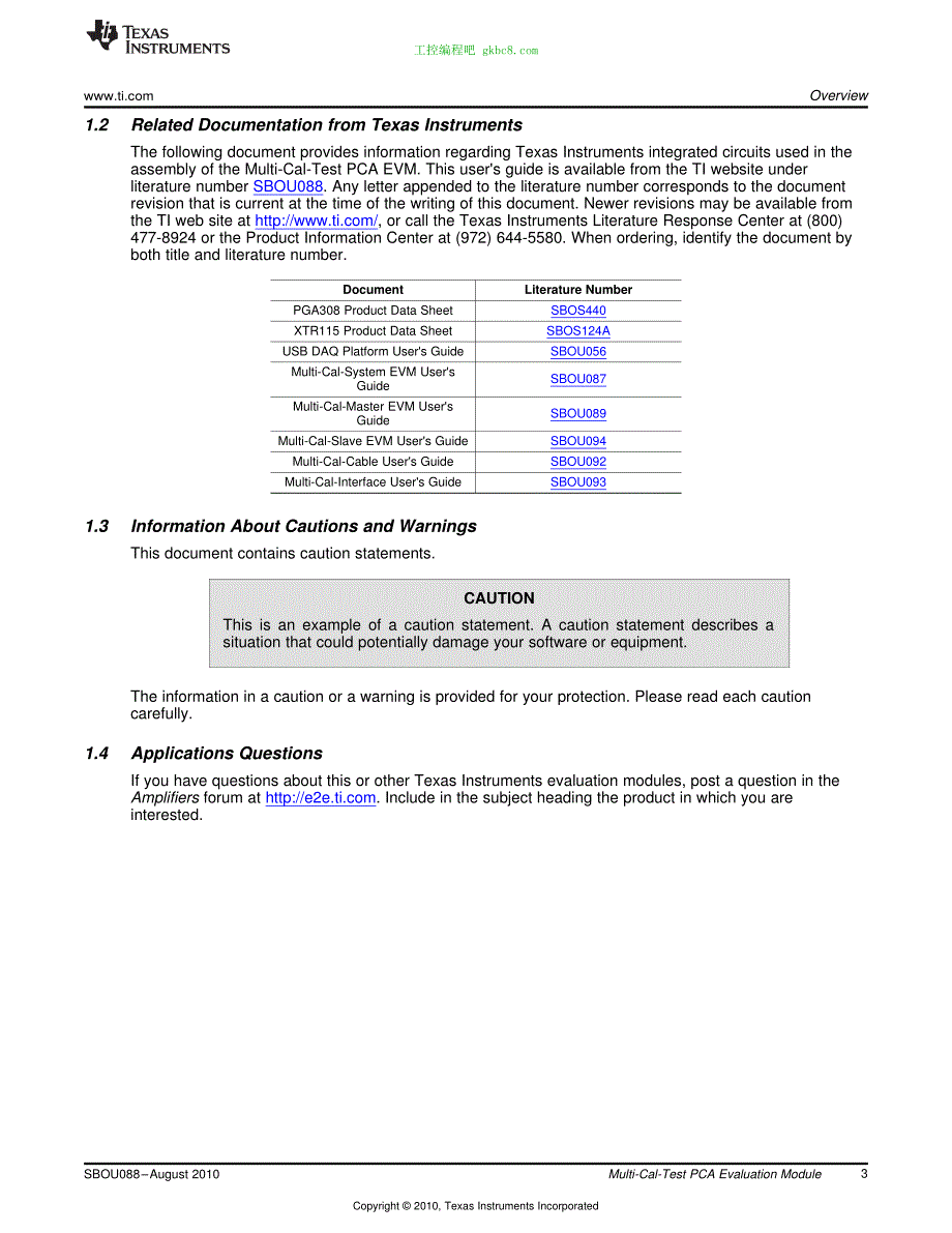 德州仪器Multi-Cal-TestPCAEvaluation用户手册编程手册英文版_第3页