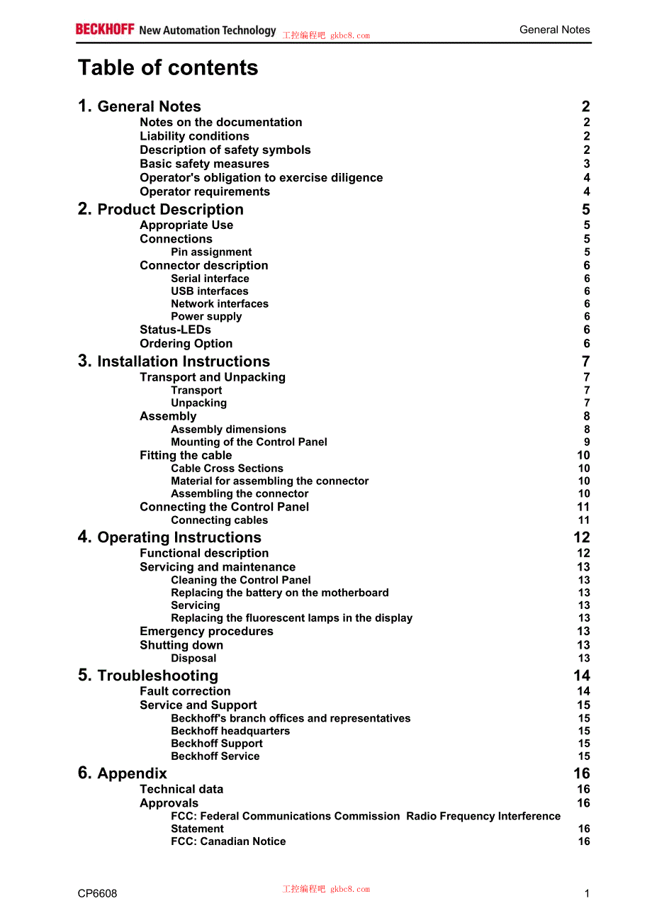 倍福触摸屏面板CP系列用户手册（英文版）CP6608en_第3页