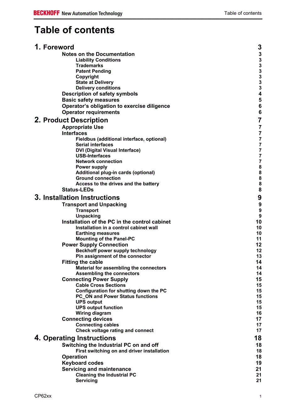 倍福触摸屏面板CP系列用户手册（英文版）CP62xxen_第2页