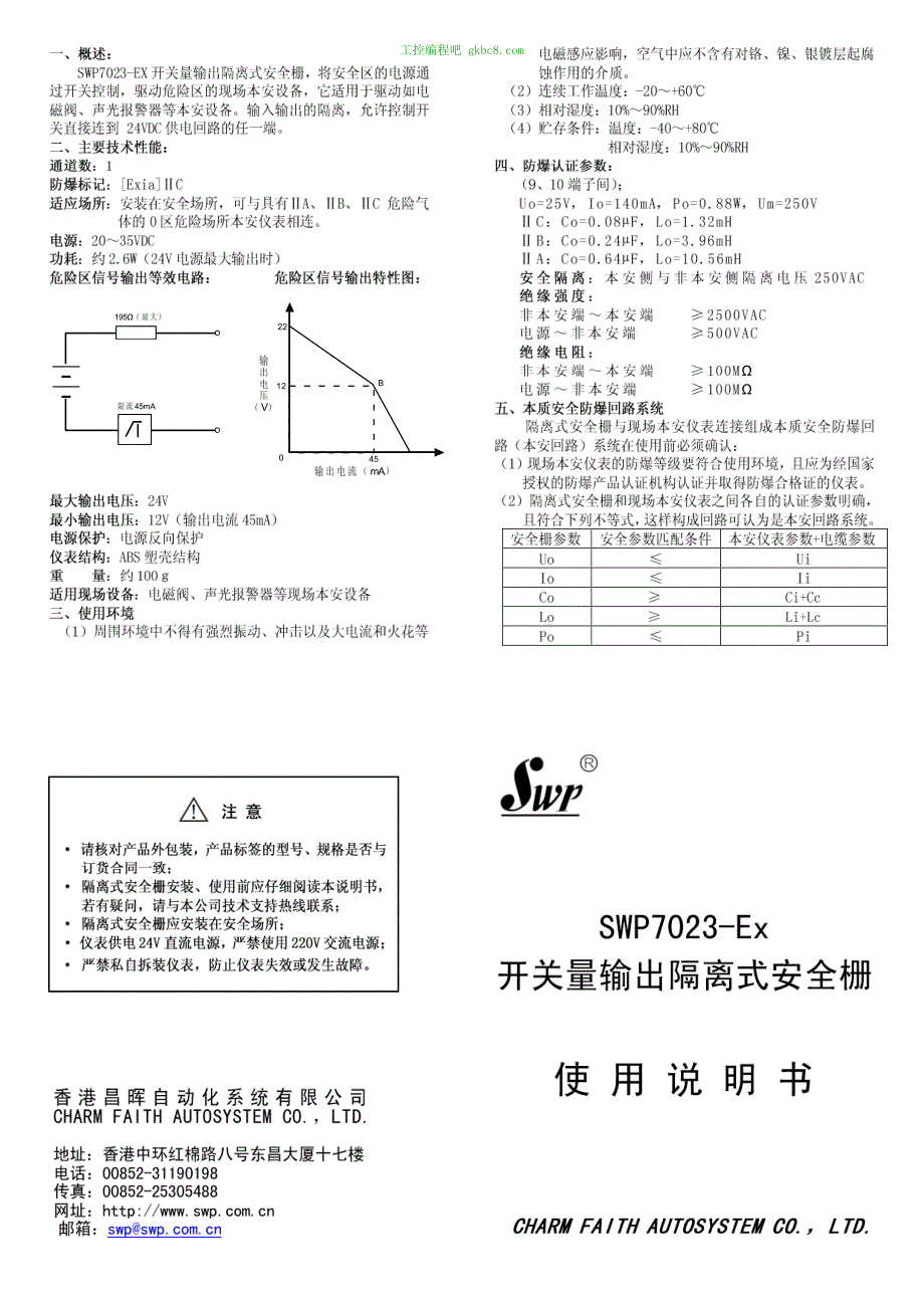 昌晖仪表SWP7023 EX 使用手册中文高清版_第1页