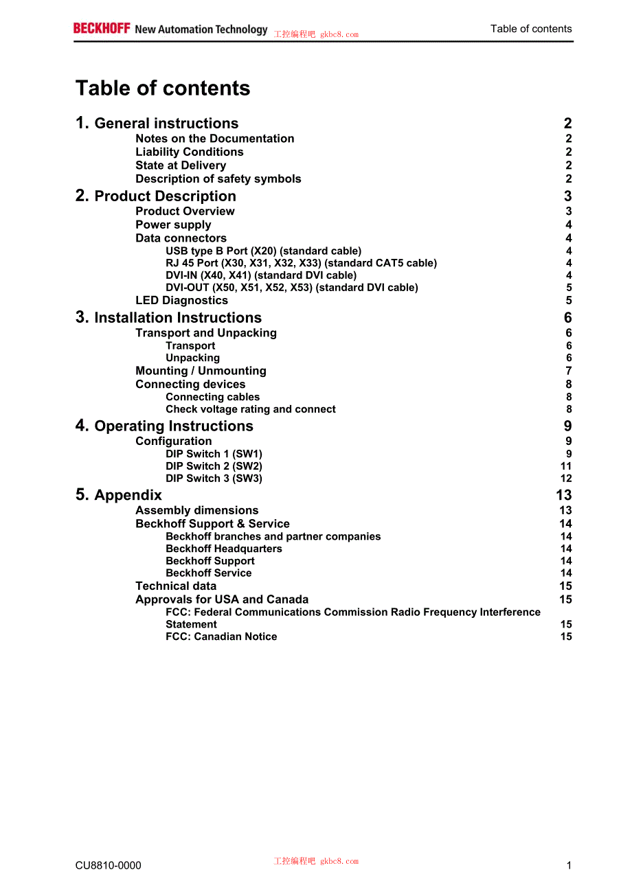 倍福CU系列模块用户手册（英文版）CU8810-0000en_第3页