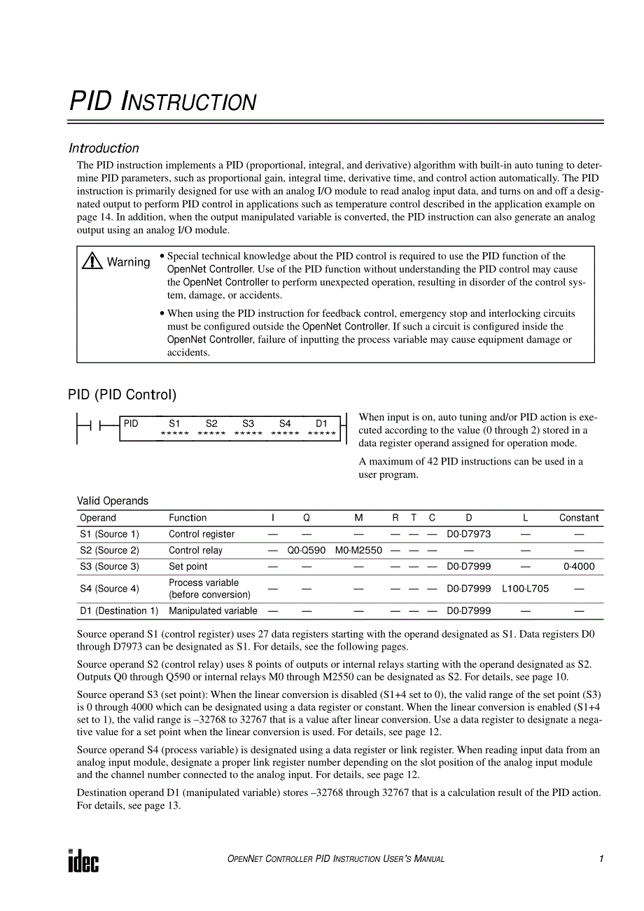 日本和泉OPENNET控制器PID指令用户手册英文版_第2页
