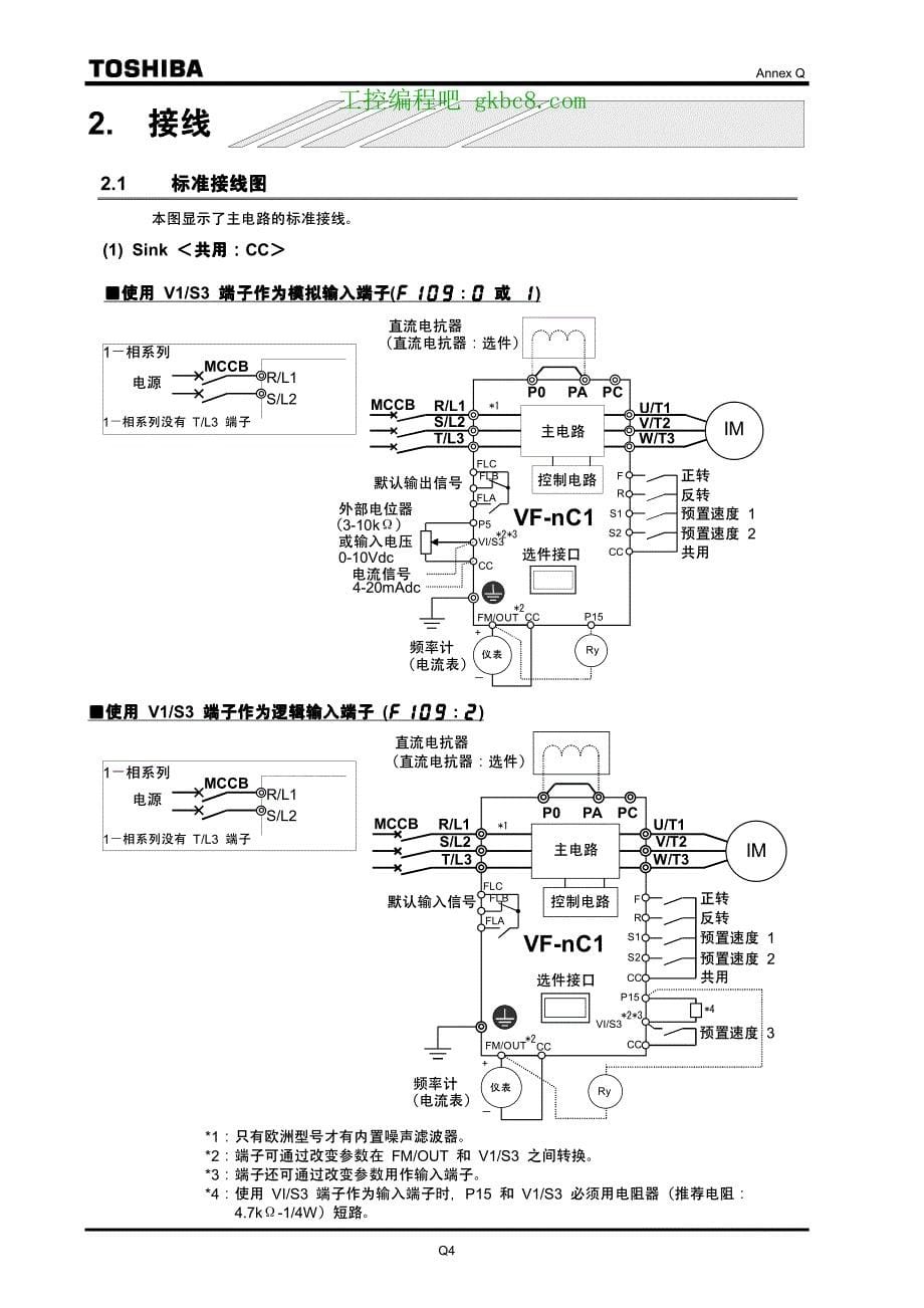 日本东芝变频器VF-NC1使用手册_第5页