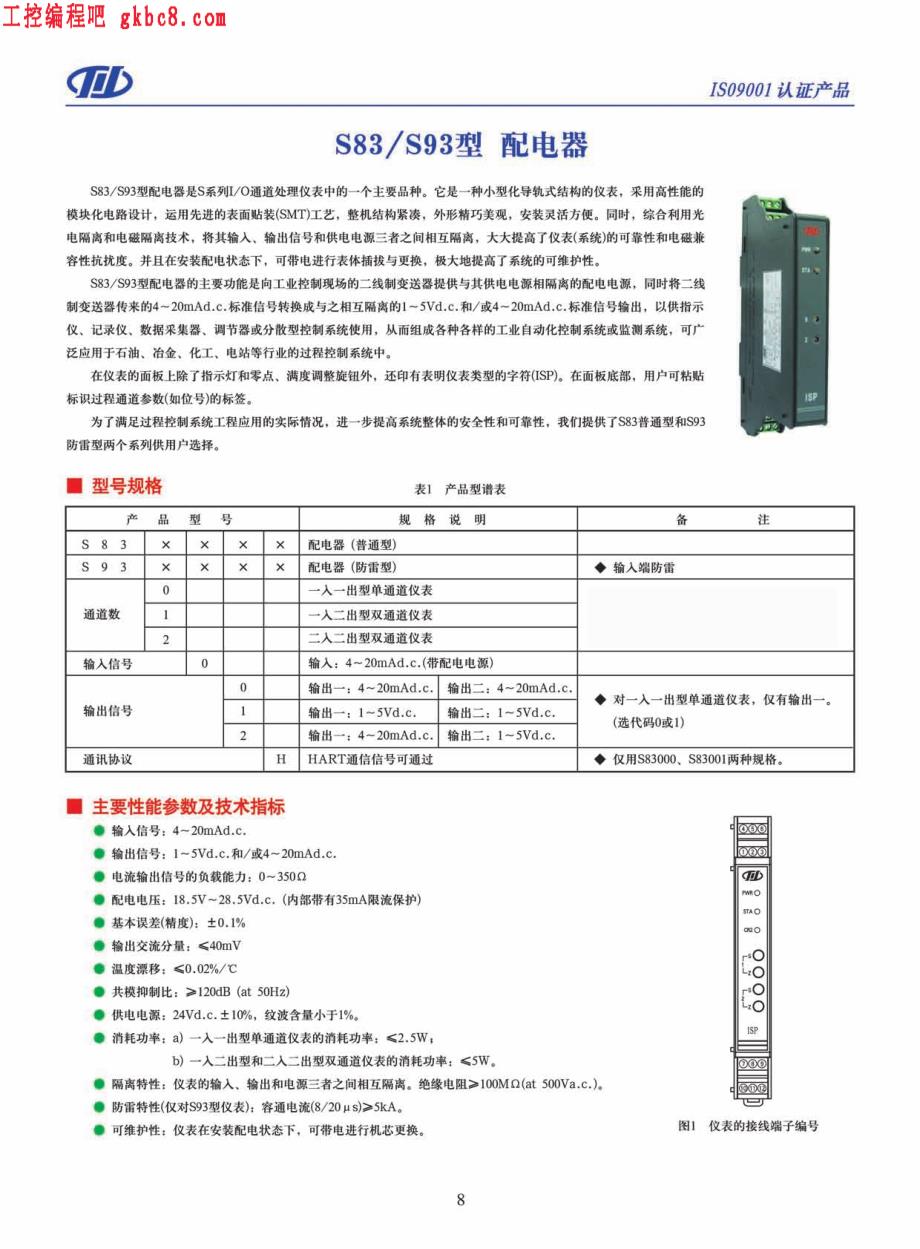 川仪自动化S83S93型配电器用户手册_第2页