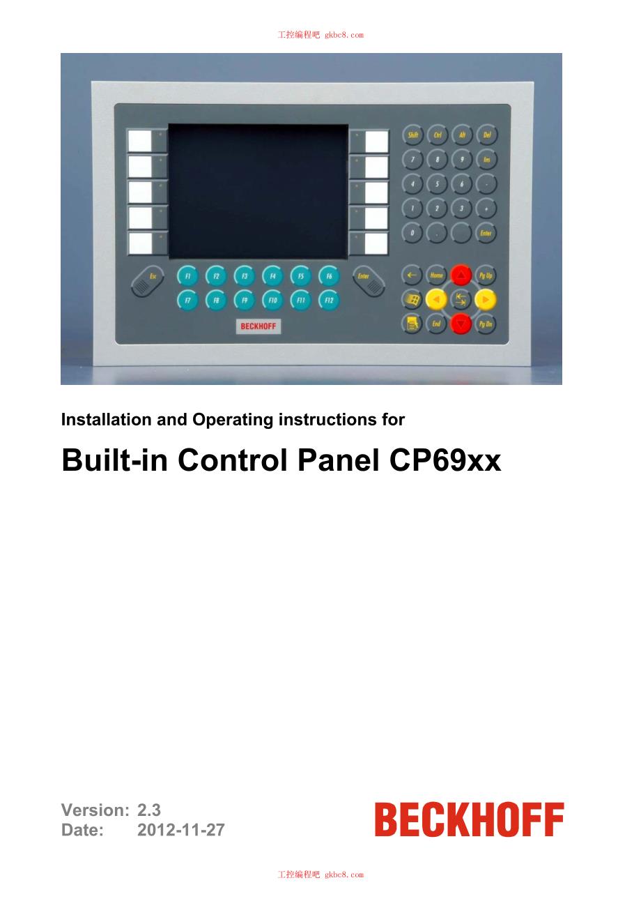 倍福触摸屏面板CP系列用户手册（英文版）CP69xxen_第1页