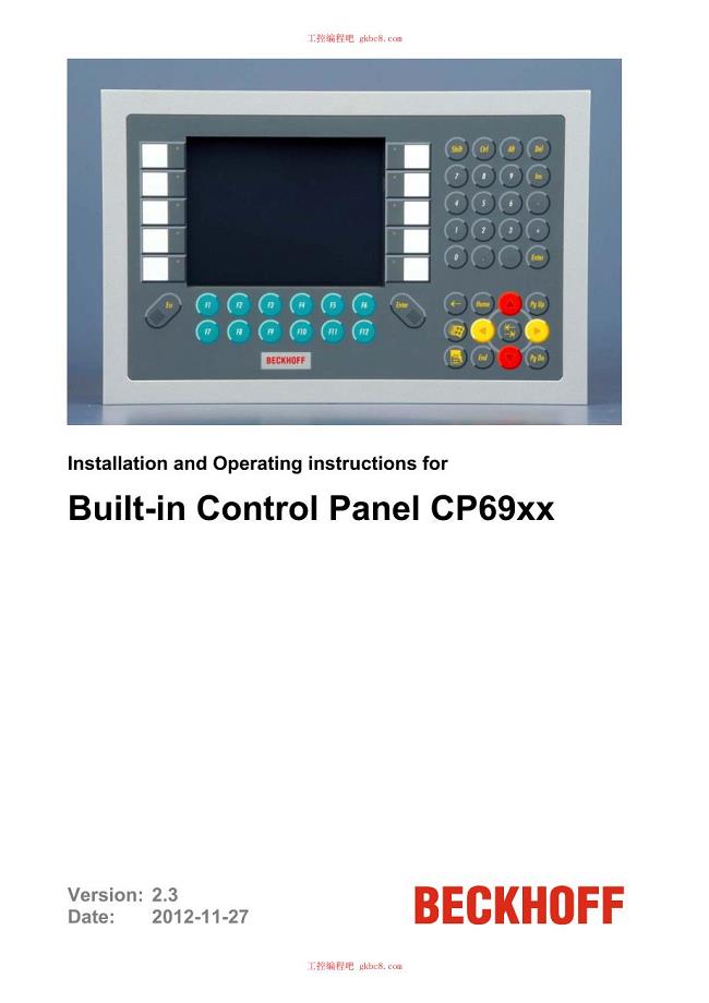 倍福触摸屏面板CP系列用户手册（英文版）CP69xxen