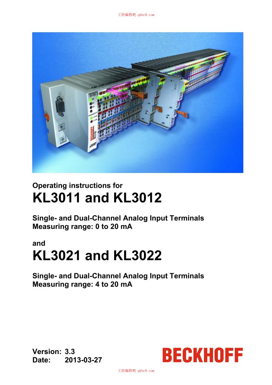 倍福端子模块KL系列用户手册（英文版）KL301x KL302xen_第1页