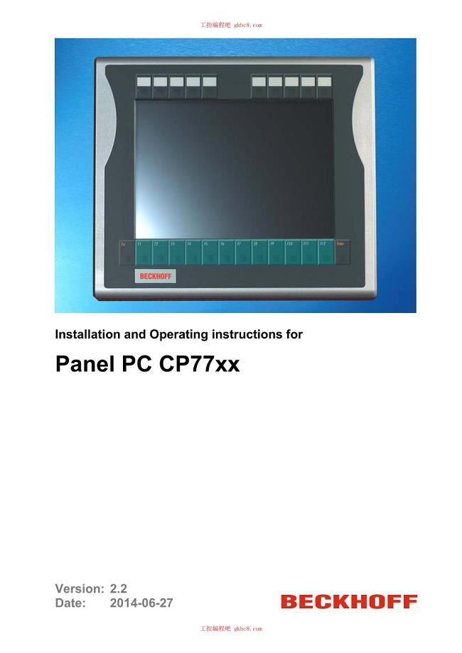 倍福触摸屏面板CP系列用户手册（英文版）CP77xxen