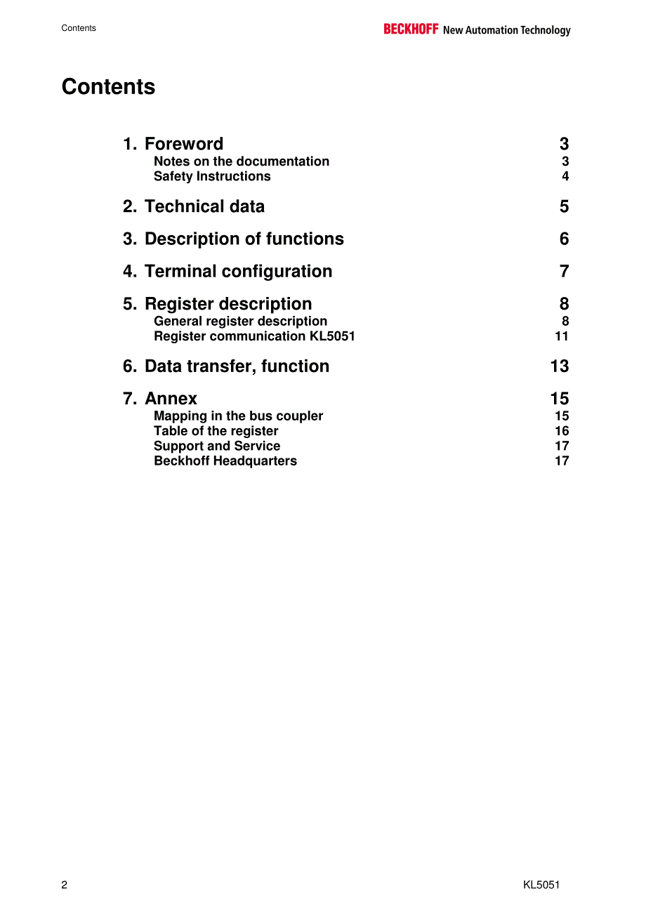 倍福端子模块KL系列用户手册（英文版）KL5051en_第2页