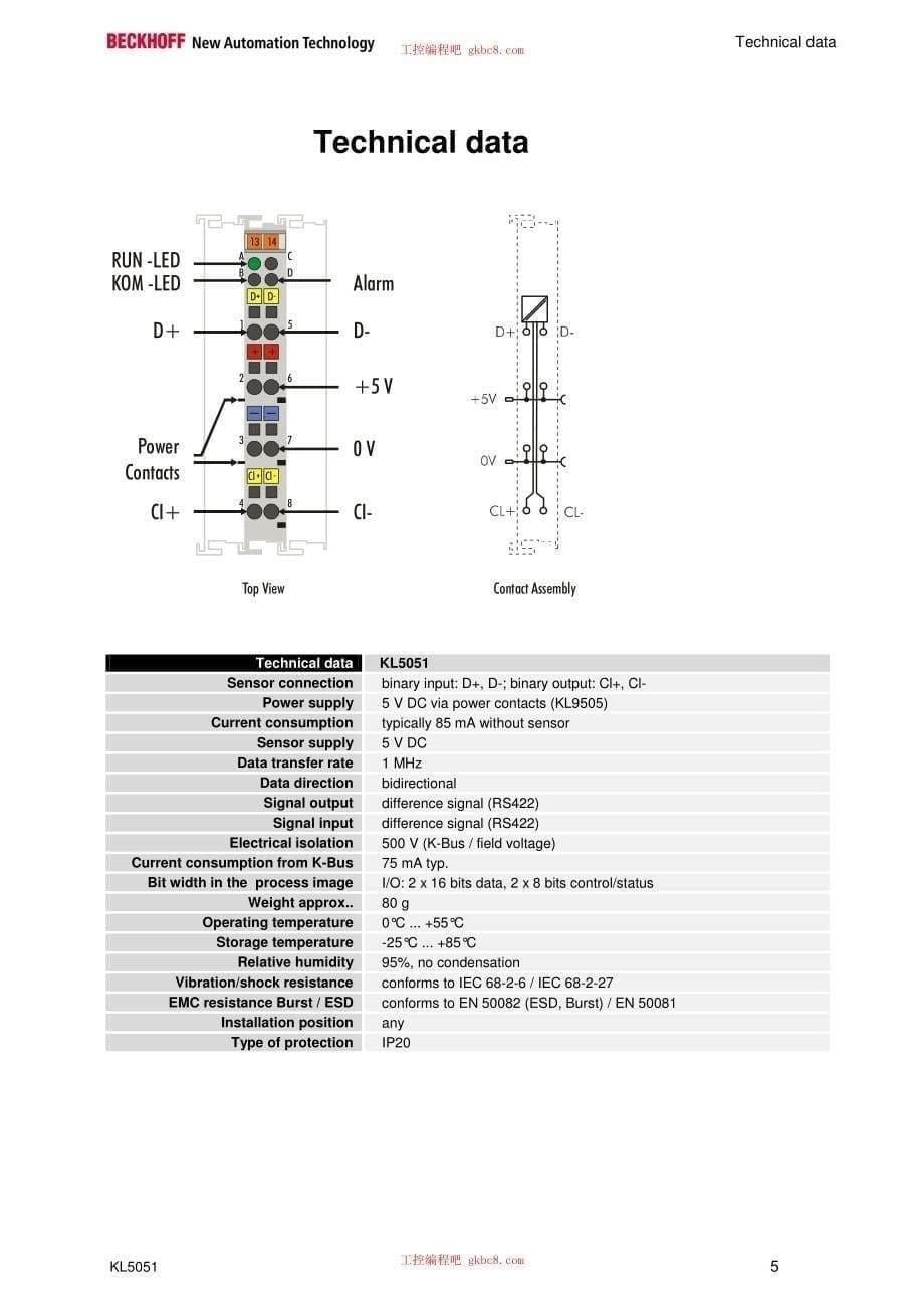 倍福端子模块KL系列用户手册（英文版）KL5051en_第5页