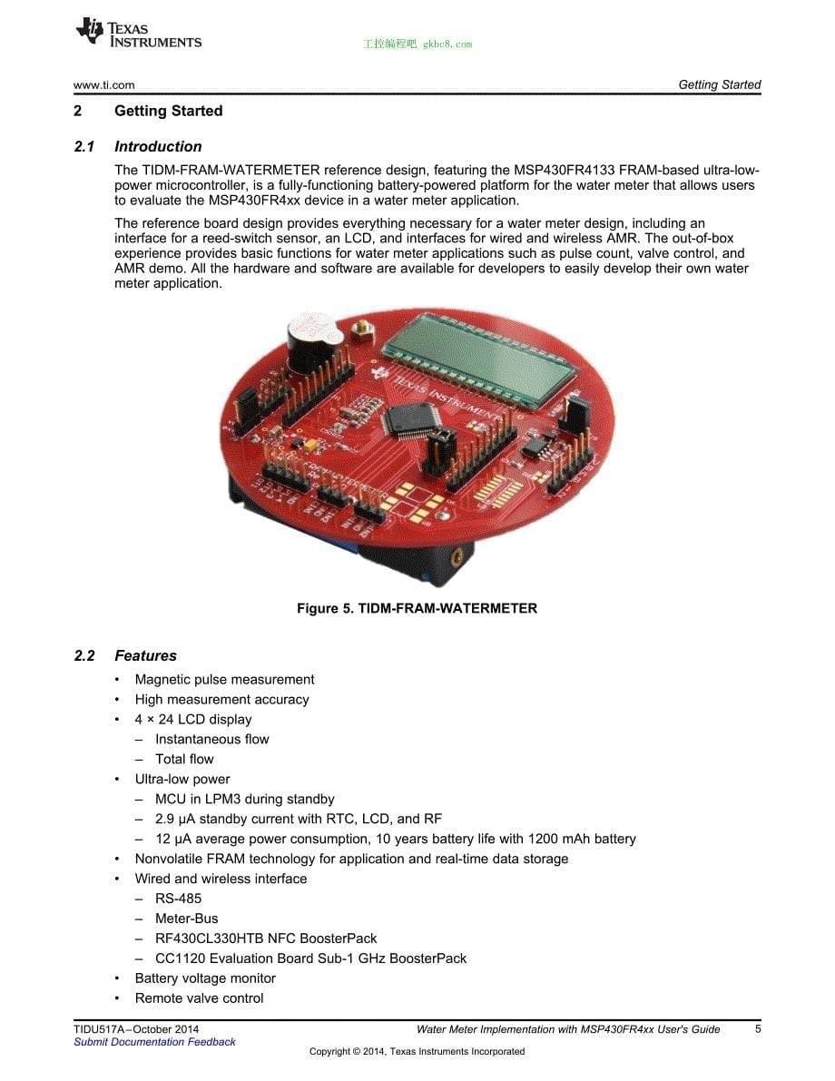 德州仪器MSP430FR4水表用户手册编程手册英文版_第5页