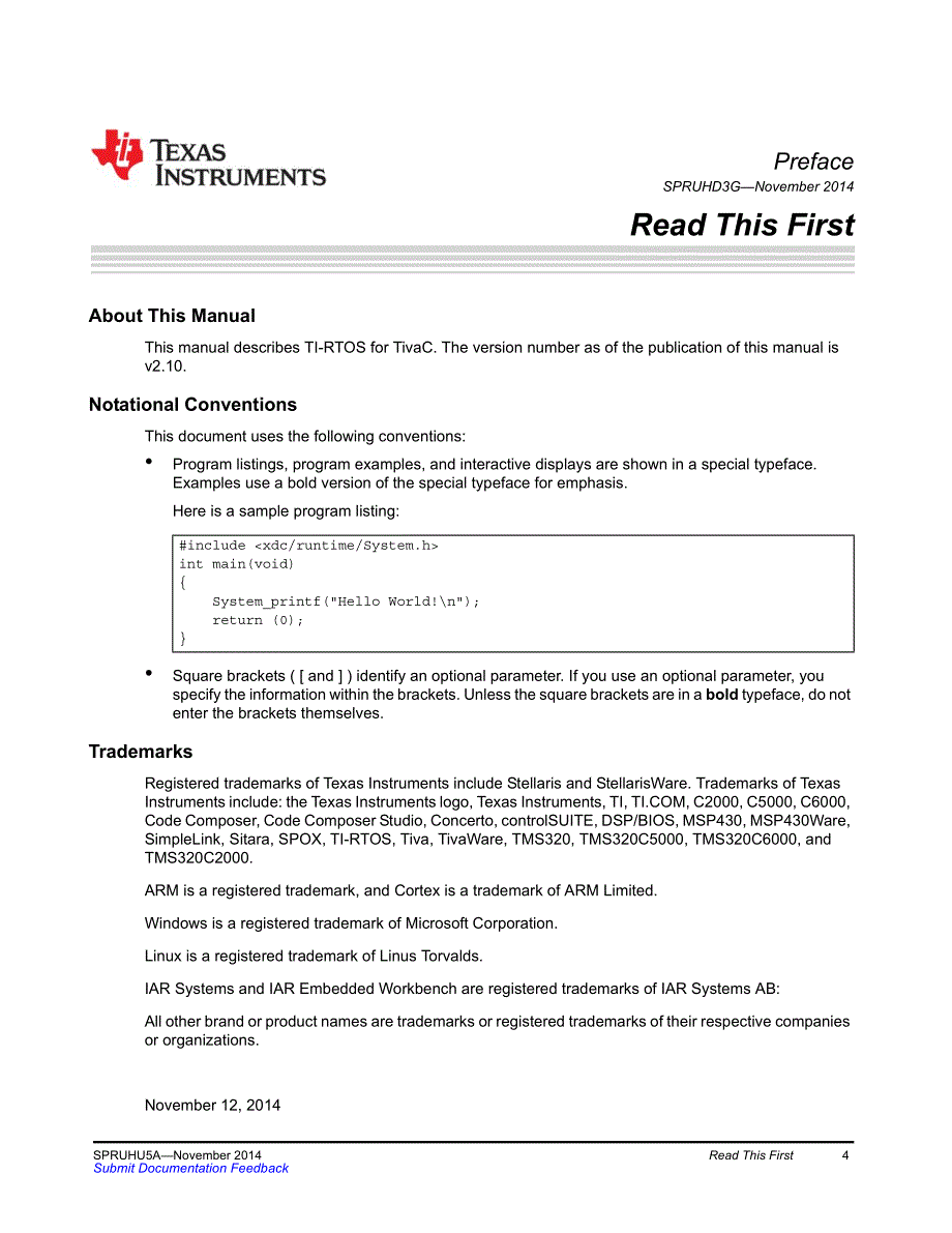 德州仪器TI-RTOS 2.10 for TivaC 入门手册英文版_第4页