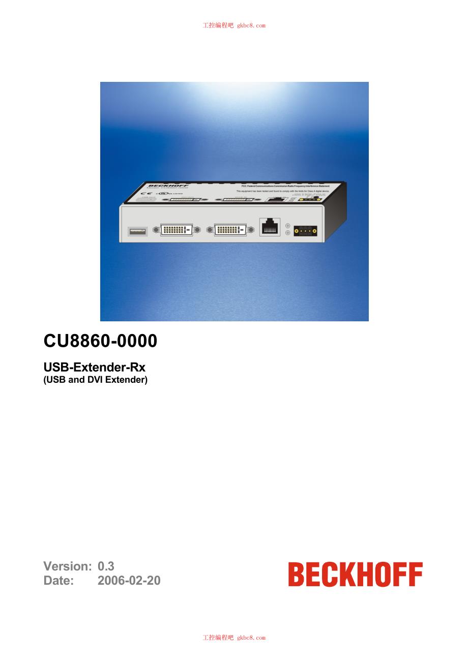 倍福USB DIV模块CU8860-000用户手册英文版在工控_第1页