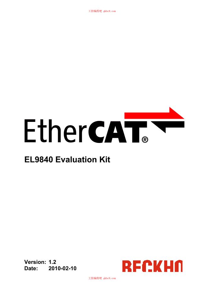 倍福ETHERCAT EVALUATION KIT EL98系列用户手册（英文版）EL9840e Ver1.2