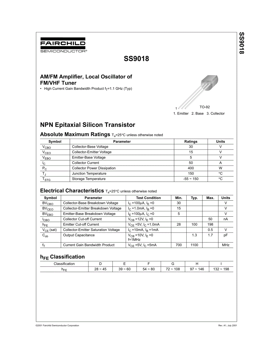 〖集成芯片资料〗SS9018_第1页