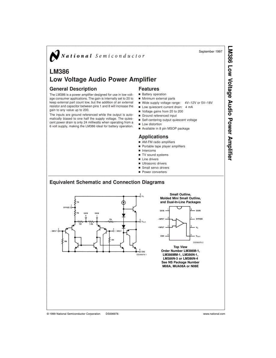 〖LM芯片资料〗LM386_第1页