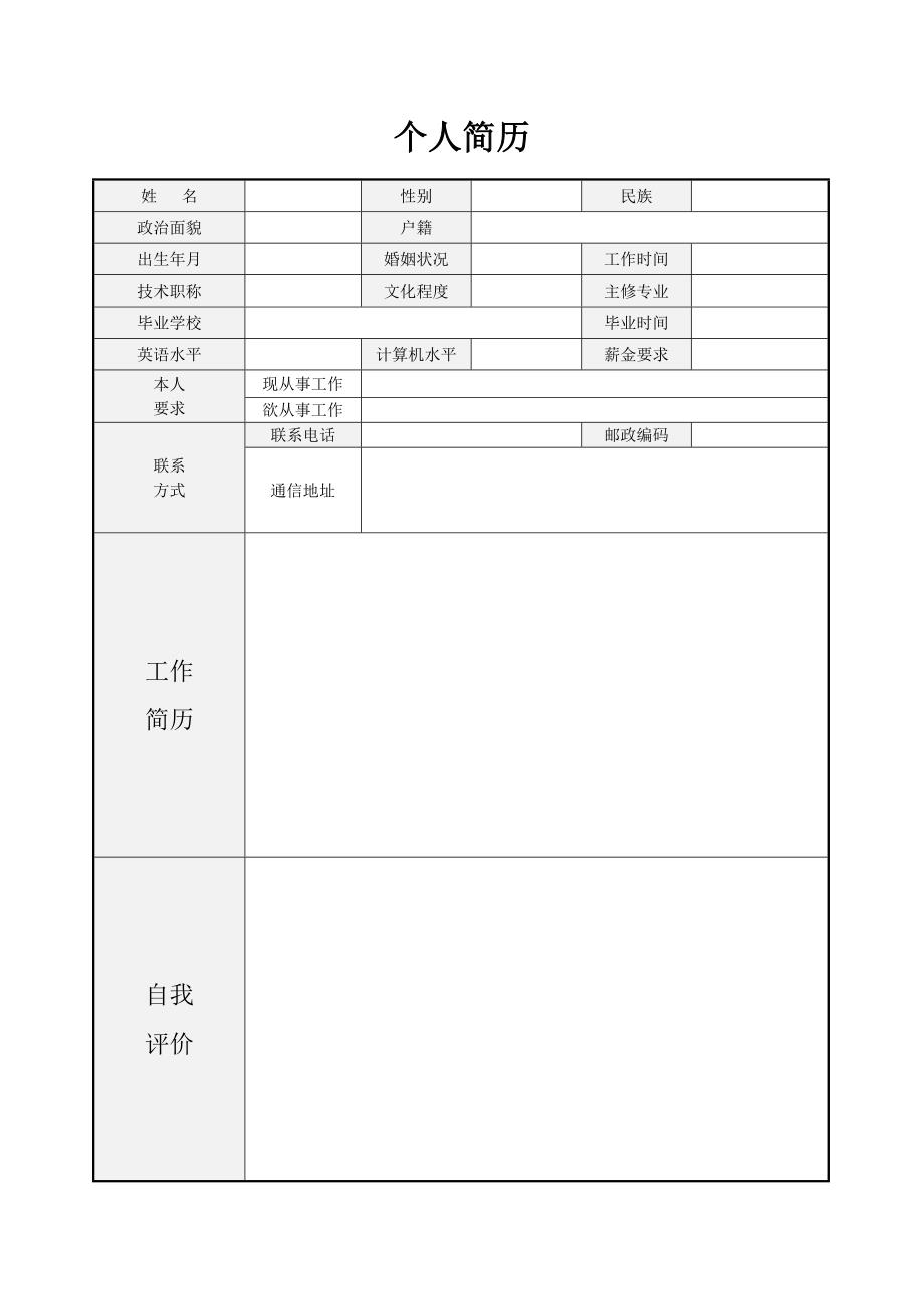 【简历模板】饱满激情 表格式 适用于在职人员 1页式 有封面_第2页