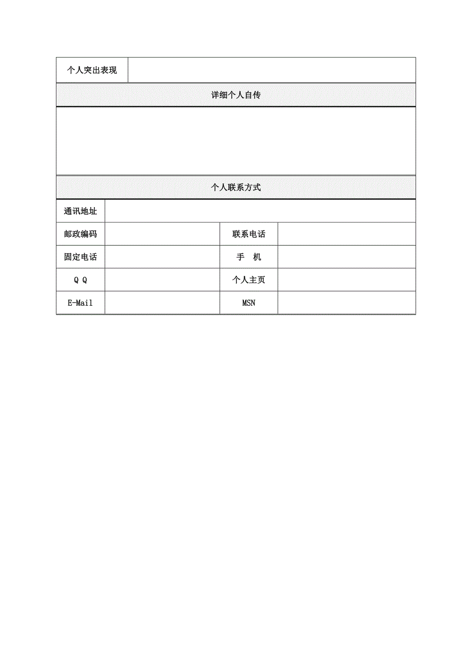 【简历模板】简明表格 表格式 2页式 有封面_第3页